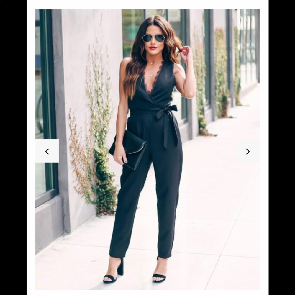 VICI Collection black pocketed jumpsuit